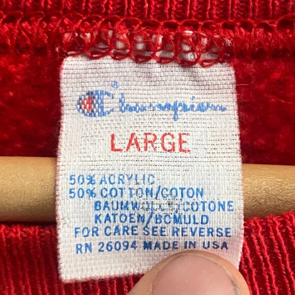 VTG 80s Champion Disney Mickey Mouse Crew Sweatshirt Adult Unisex Large Red - Picture 2 of 4